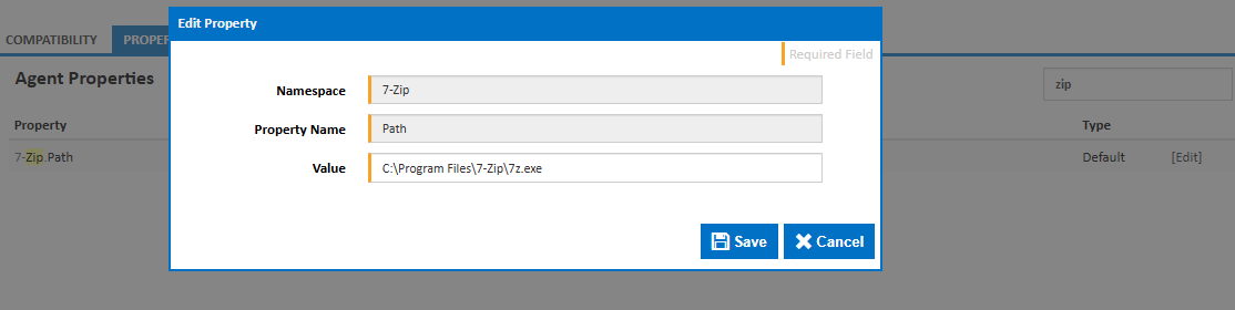editing an agent property