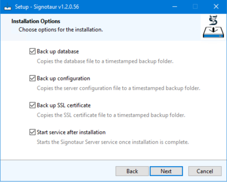 Setup - Installation Options