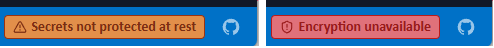 At-rest encryption footer status badges