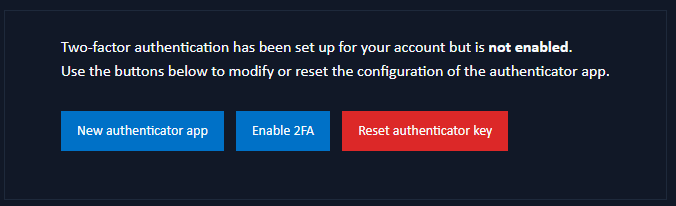buttons when 2FA disabled
