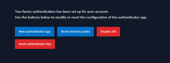 buttons when 2FA enabled