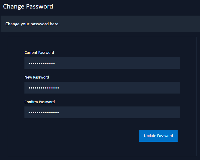 change password page