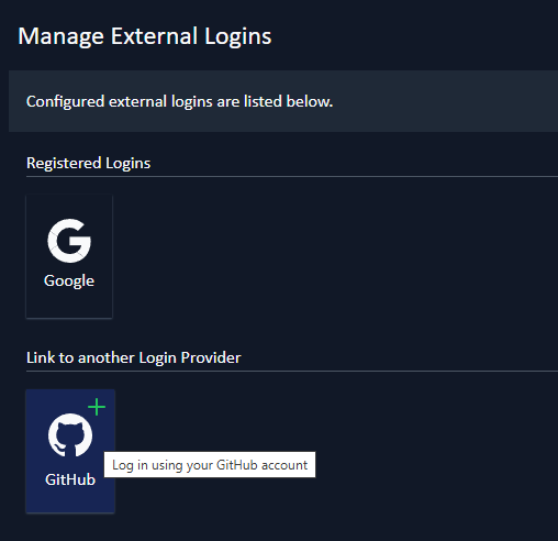 Manage external logins